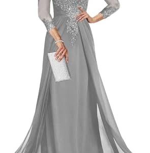 BOLENSYE A Line Lace Appliques Mother of The Bride Dresses with 3/4 Sleeve - Formal Evening Gowns for Women - OEKO-TEX S